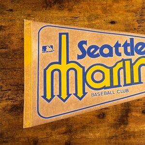 Vintage MLB Seattle Mariners pennant aged